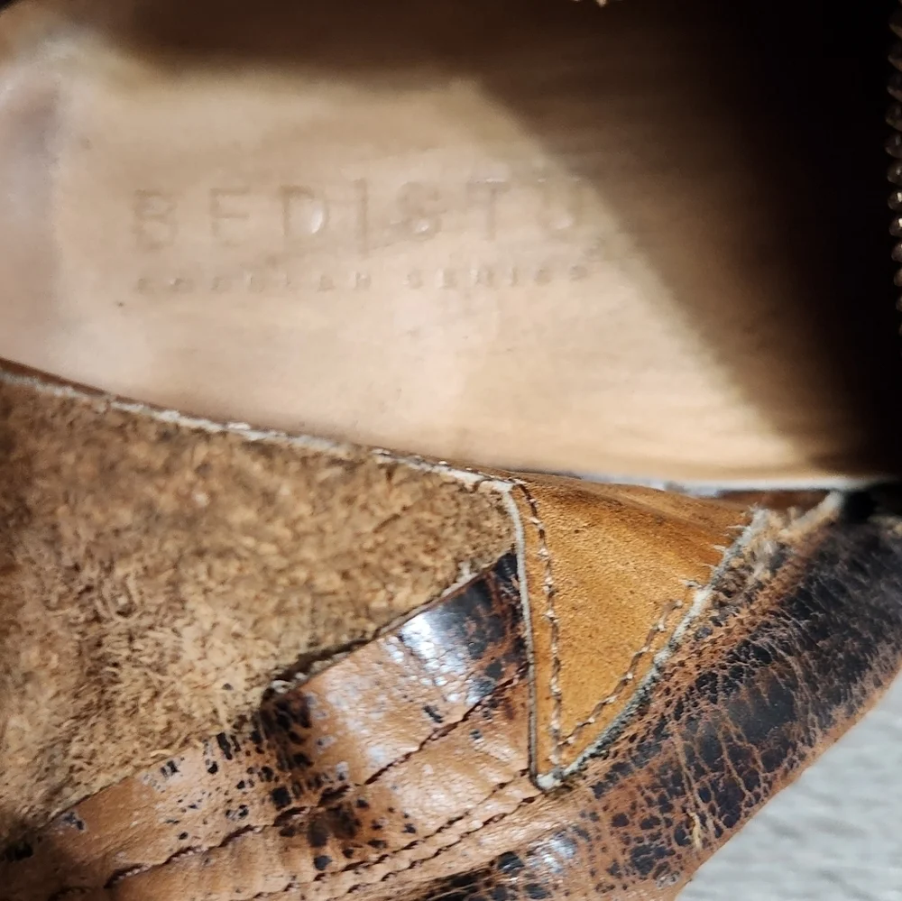 BED STU Leather Tan/Black‎ Distressed Tall Boots